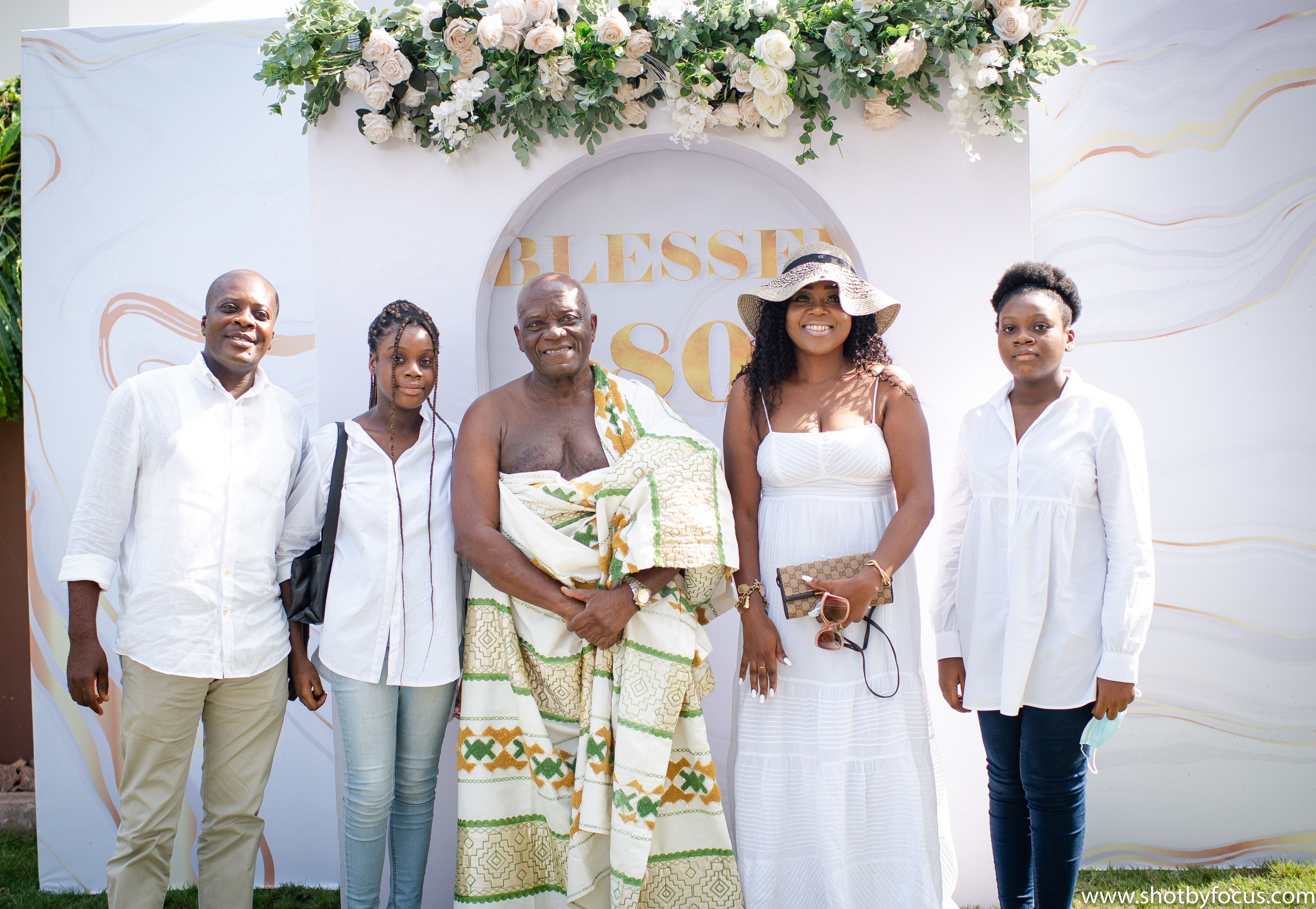 With his grand nephews and nieces