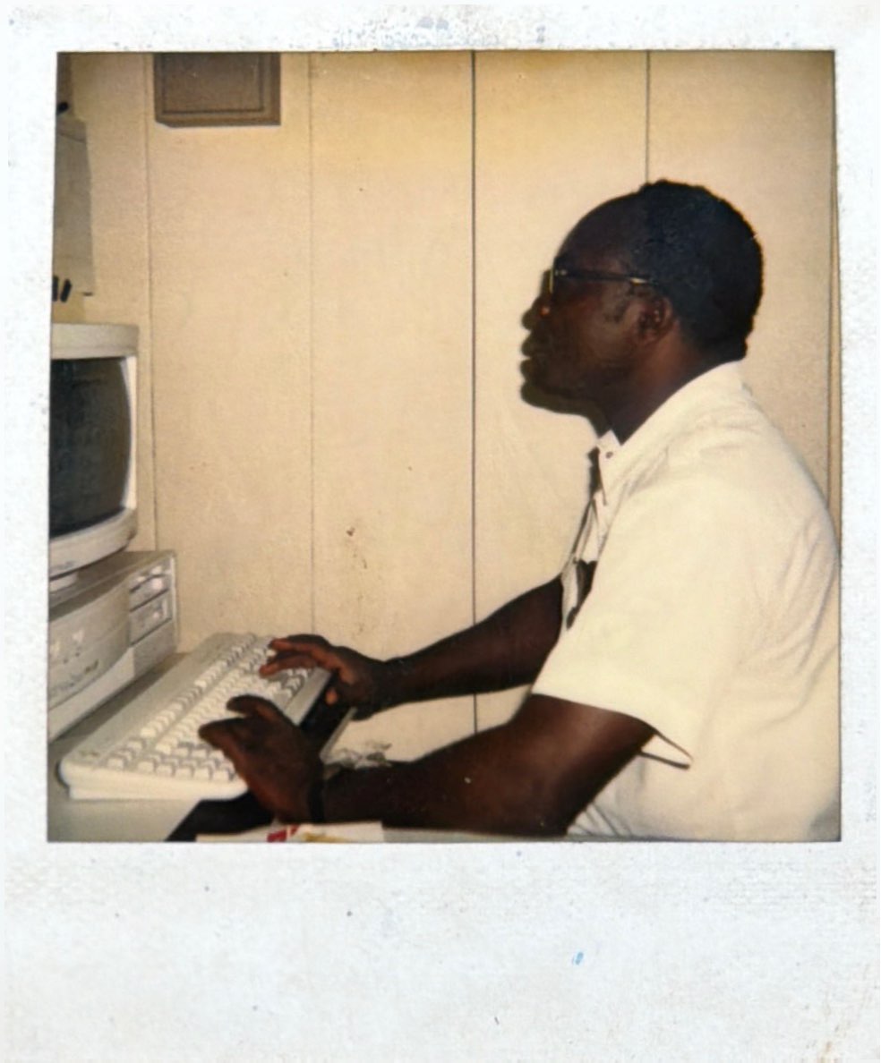 At work on the computer during his VALCO years